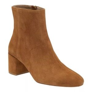 NWOT Bruno Magli Suede Zip Ankle Boots Boot Cognac 38 8